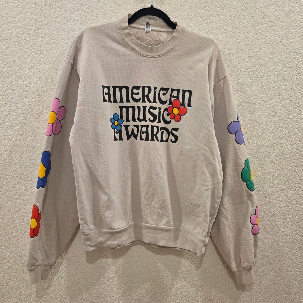 Los Angeles Apparel American Music Awards Flower Graphic Sweatshirt Beige Medium